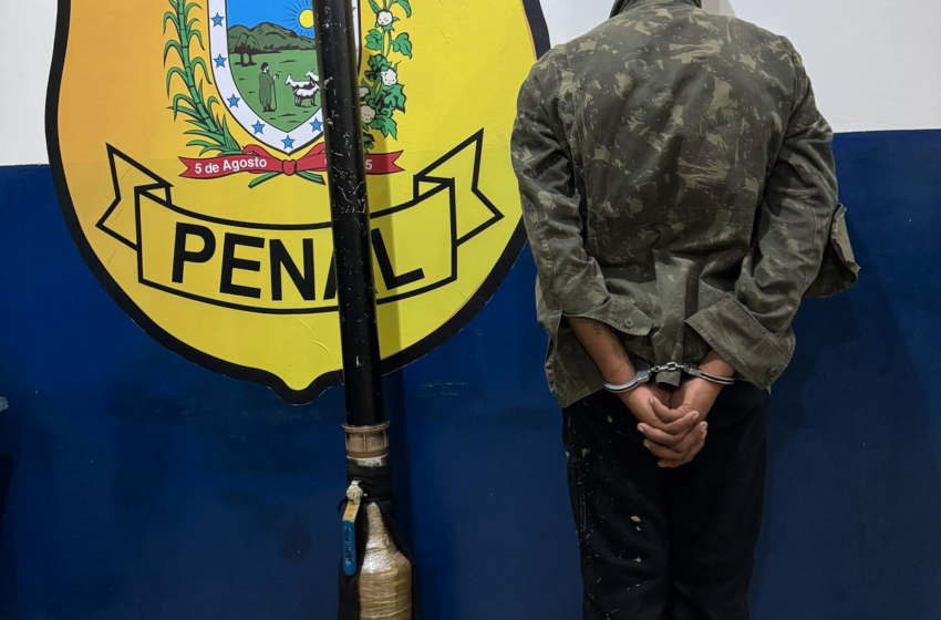  Homem é preso usando 'bazuca' para lançar drogas e celulares dentro de penitenciária, em Campina Grande
