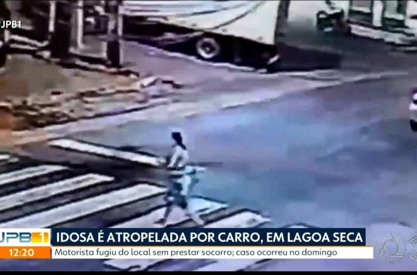  Idosa é atropelada em faixa de pedestre, em Lagoa Seca, na Paraíba; veja vídeo