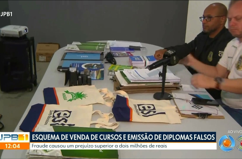  Esquema de emissão de diplomas falsos gerou prejuízo de mais de R$ 2 milhões para professores na PB, diz polícia