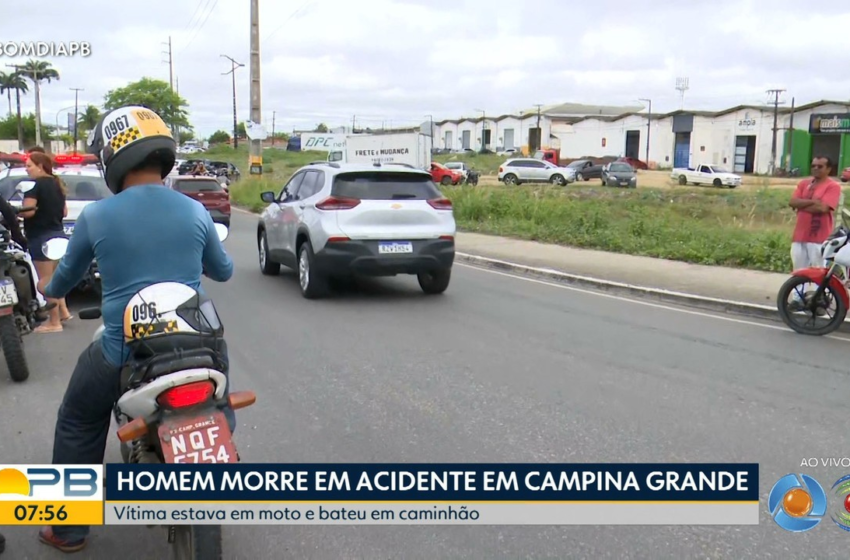  Motociclista morre após tentar ultrapassar caminhão em Campina Grande