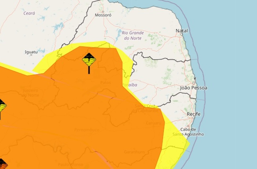  Inmet emite três alertas de chuvas intensas para cidades da Paraíba