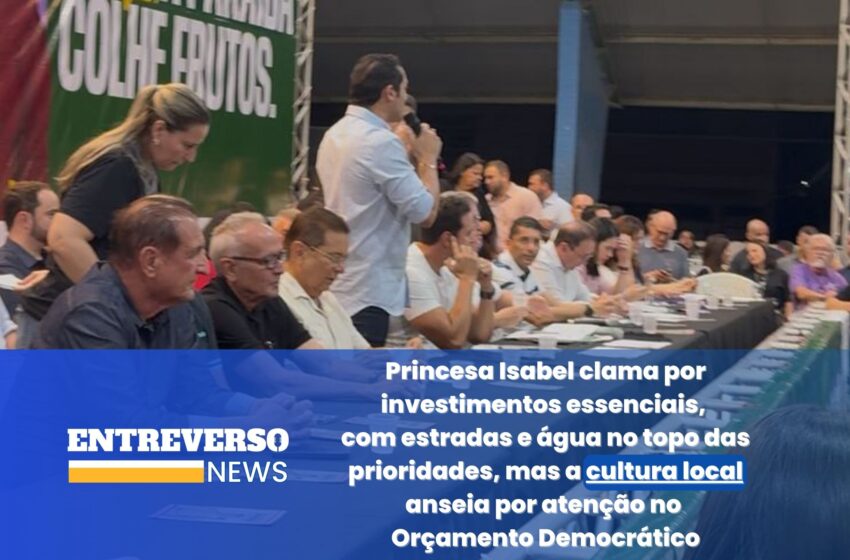 Princesa Isabel clama por investimentos essenciais, com estradas e água no topo das prioridades, mas a cultura local anseia por atenção no Orçamento Democrático