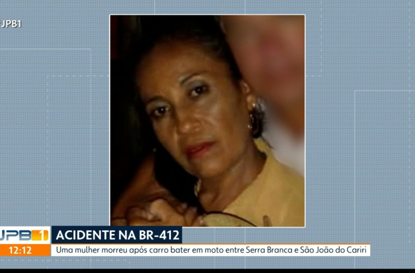 Acidente entre carro e moto deixa uma mulher morta e um homem ferido em rodovia da PB