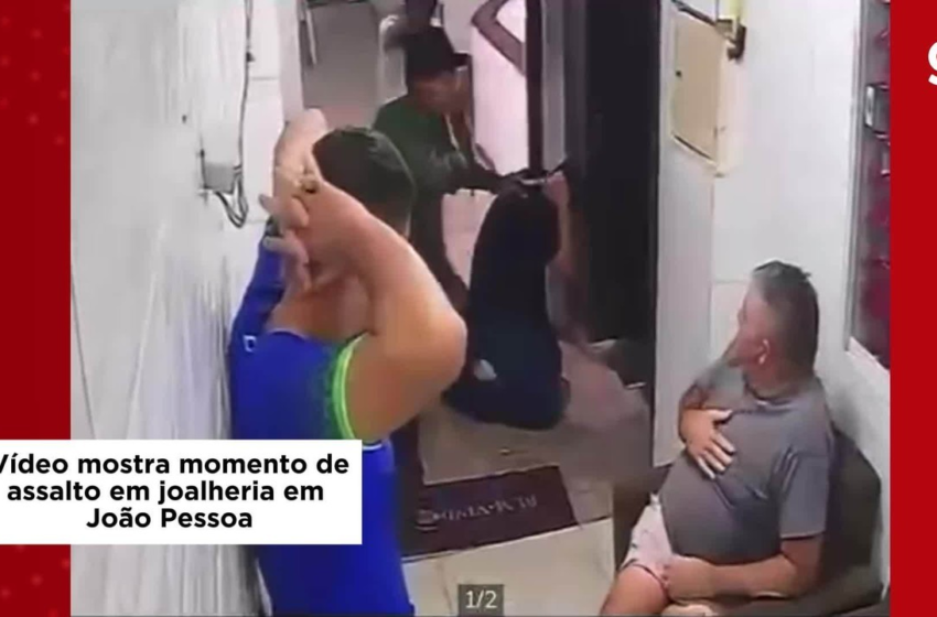 Suspeitos são flagrados assaltando loja de joias em João Pessoa e causam prejuízo de R$ 30 mil; VÍDEO