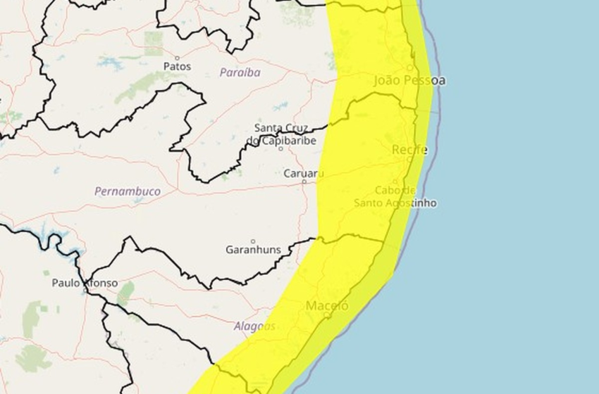  Inmet emite alerta de acumulado de chuvas para João Pessoa e mais de 67 cidades da Paraíba
