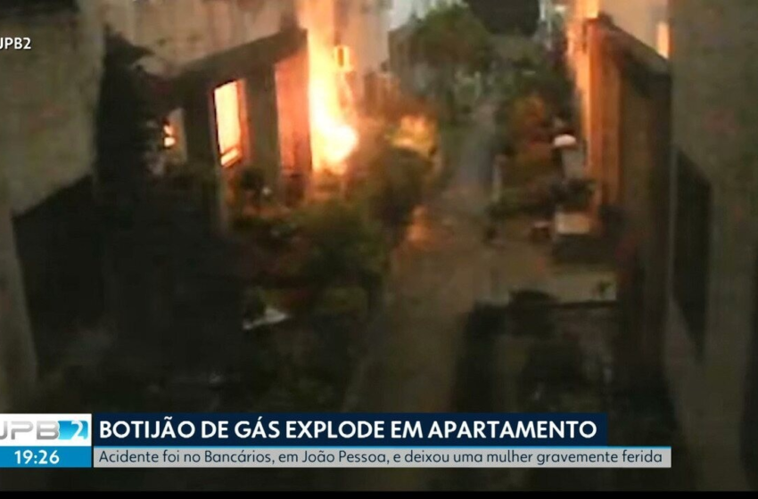  Imagens mostram explosão de botijão de gás e mobilização de moradores de condomínio para apagar incêndio