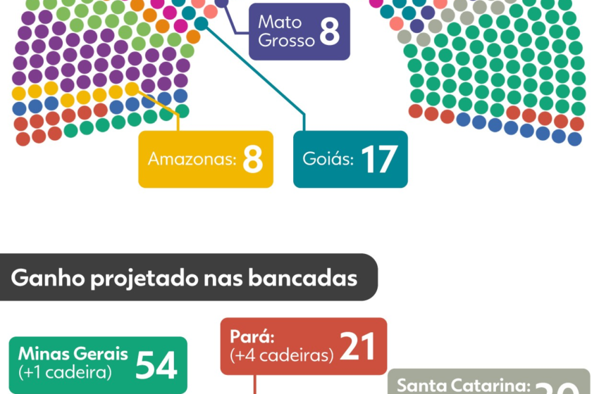 Bancadas dos estados na Câmara: veja os tamanhos atuais e compare com o que defende o STF e o que prevê proposta em debate