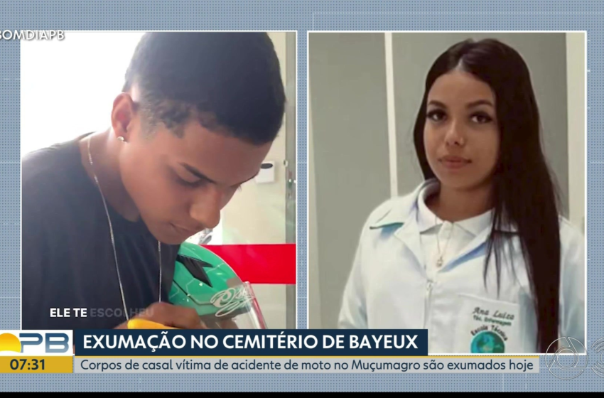  Corpos de jovens que morreram após moto bater em poste, em João Pessoa, são exumados para nova perícia