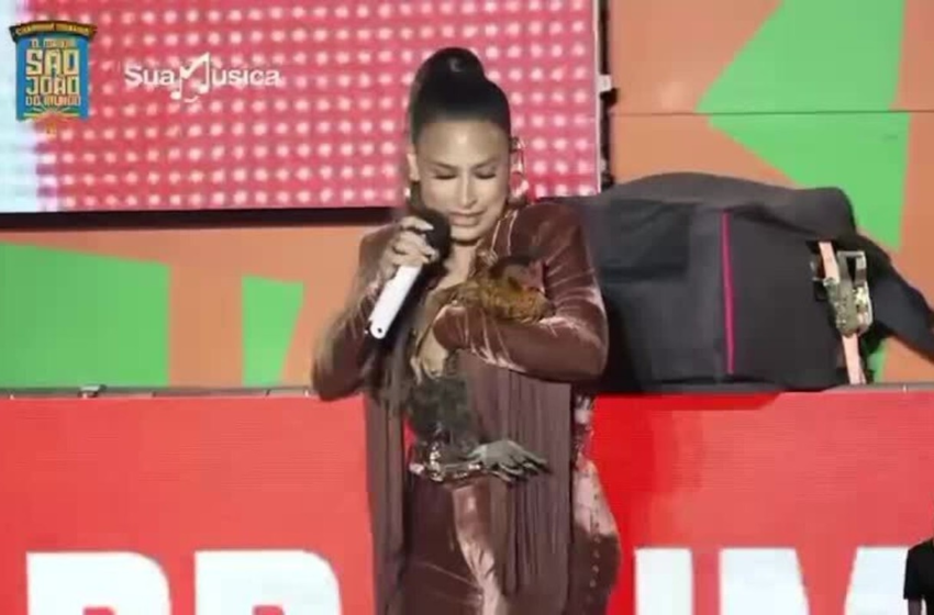  Simone Mendes ganha galinha de fã enquanto cantava em show no São João de Campina Grande; VÍDEO
