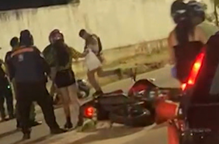 Agentes do Detran-PB e policial militar são flagrados agredindo motociclista após blitz; vídeo
