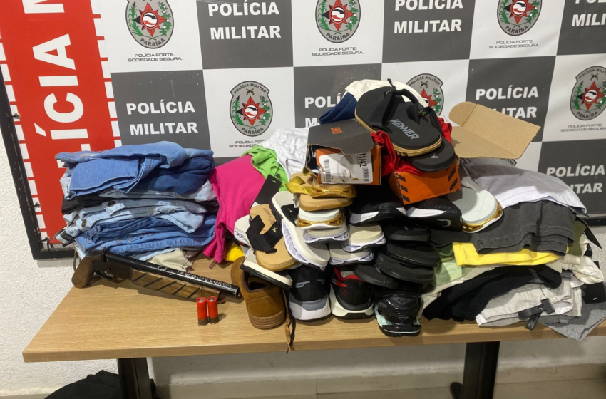 Loja de roupas é arrombada, em João Pessoa, mas material roubado é recuperado logo em seguida