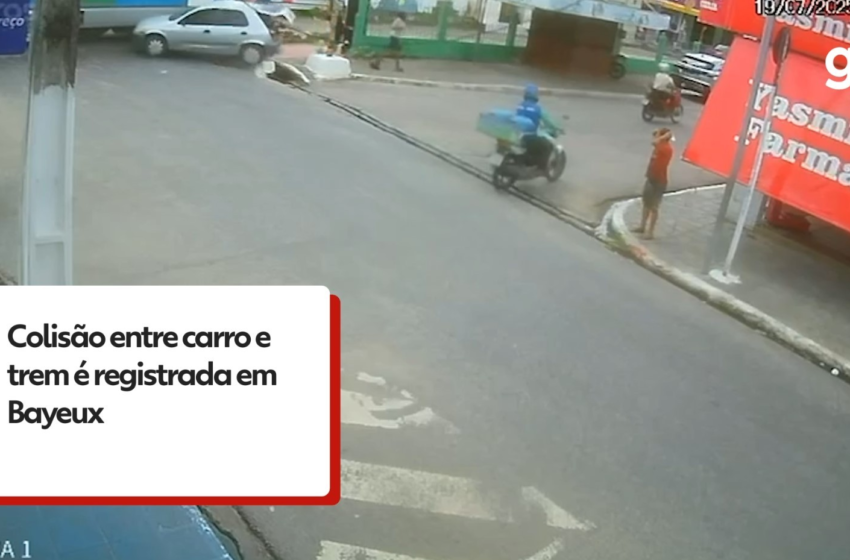 Motorista avança sinalização e bate em trem, na Grande João Pessoa