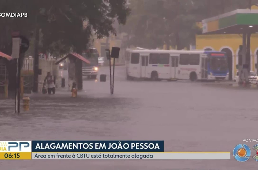  Inmet emite alertas de acumulado de chuvas para João Pessoa e mais 46 cidades da PB
