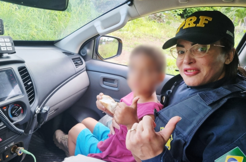  Menino de 4 anos foge de casa e é encontrado pela PRF tentando atravessar a BR-230