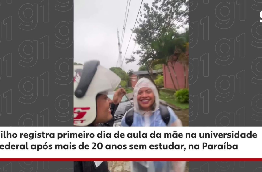 Mãe volta a estudar após 20 anos e filho acompanha primeiro dia de aula na universidade: 'Fiz igual ela fazia comigo no tempo da escola'