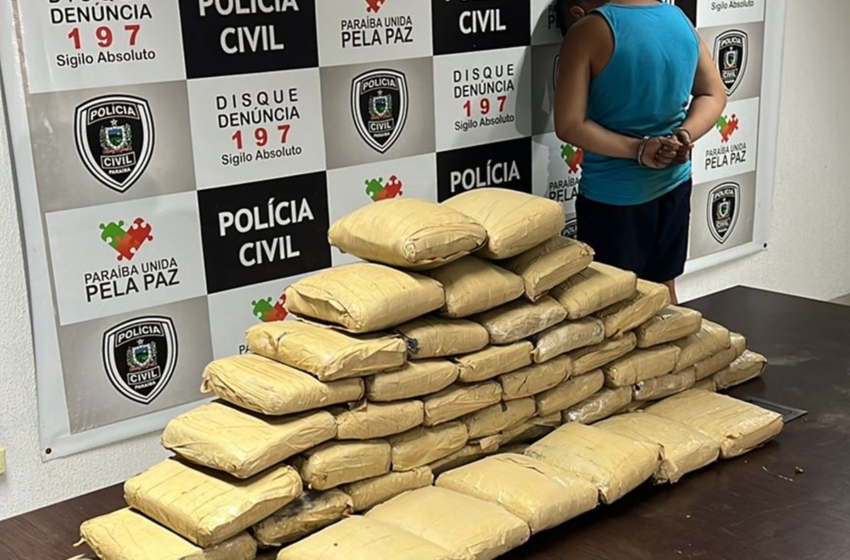 Homem é preso com 50 kg de maconha da Colômbia em rodovia da Paraíba