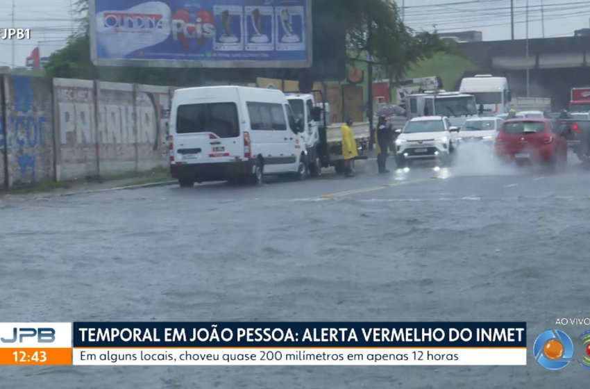  Chuvas em João Pessoa superam em mais de duas vezes o esperado para agosto, diz Inmet