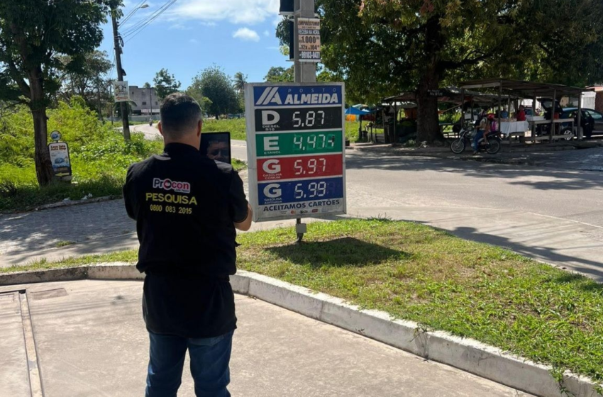 Mais de 60 postos são autuados pelo Procon por aumento de até R$ 0,40 no preço da gasolina, em João Pessoa